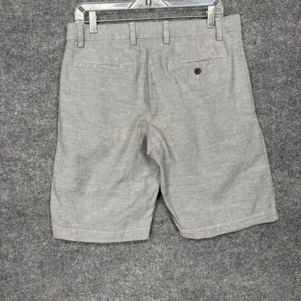 Banana‎ Republic Shorts Mens 31 Fits 34 Gray Linen Cotton Blend Slub City Preppy